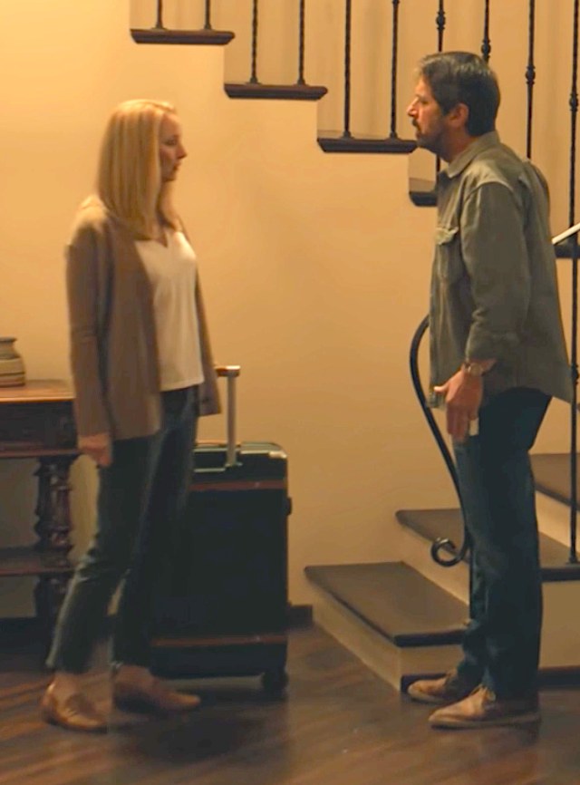 A still from No Good Deed showing a Paravel suitcase in the scene.